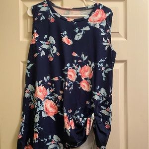 Navy Floral Tank